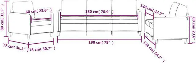 Alt view image 4 of 6 - vidaXL Sofa Set Accent Upholstered Loveseat Couch 3 Piece Dark Gray Velvet