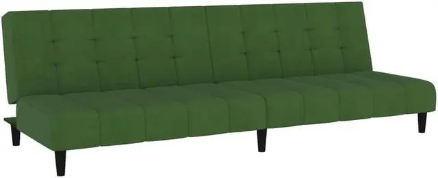 Alt view image 3 of 7 - vidaXL 2-Seater Sofa Bed Accent Upholstered Loveseat Couch Dark Green Velvet