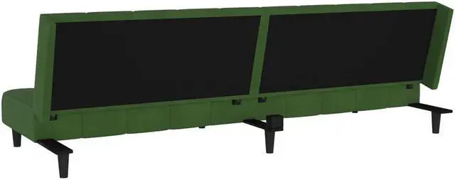 Alt view image 5 of 7 - vidaXL 2-Seater Sofa Bed Accent Upholstered Loveseat Couch Dark Green Velvet