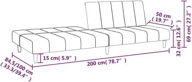 Alt view image 4 of 7 - vidaXL 2-Seater Sofa Bed Accent Upholstered Loveseat Couch Dark Green Velvet