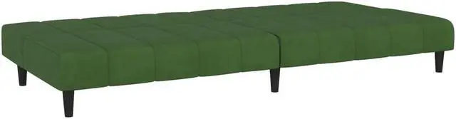 Alt view image 6 of 7 - vidaXL 2-Seater Sofa Bed Accent Upholstered Loveseat Couch Dark Green Velvet