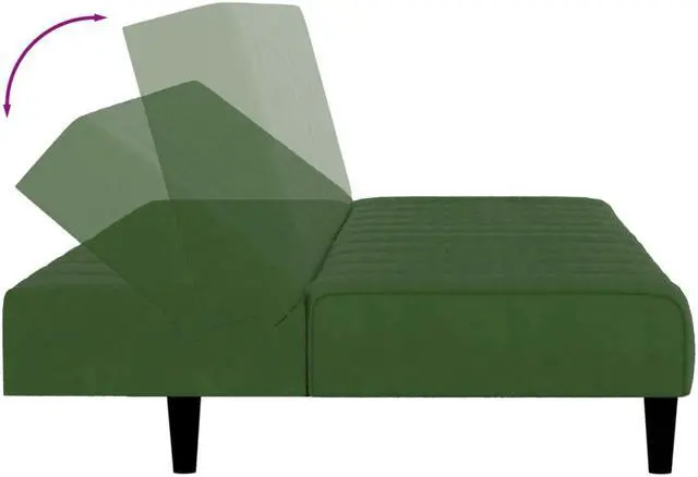 Alt view image 7 of 7 - vidaXL 2-Seater Sofa Bed Accent Upholstered Loveseat Couch Dark Green Velvet