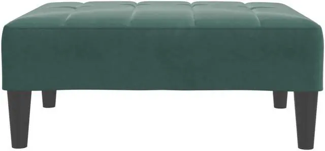 Alt view image 5 of 6 - vidaXL 2-Seater Sofa Bed with Footstool Upholstered Couch Dark Green Velvet