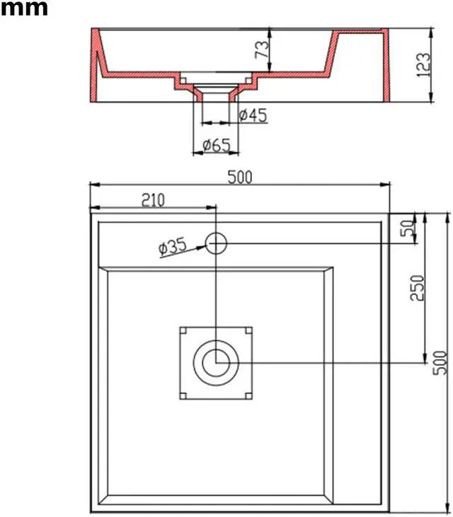 Alt view image 11 of 13 - vidaXL Wash Basin 19.7"x19.7"x4.8" Mineral Cast/Marble Cast White
