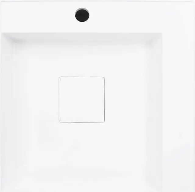 Alt view image 12 of 13 - vidaXL Wash Basin 19.7"x19.7"x4.8" Mineral Cast/Marble Cast White