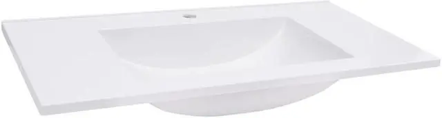 Alt view image 6 of 10 - vidaXL Built-in Wash Basin 31.5"x18.1"x5.1" SMC White