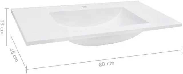 Alt view image 8 of 10 - vidaXL Built-in Wash Basin 31.5"x18.1"x5.1" SMC White