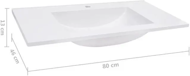Alt view image 10 of 10 - vidaXL Built-in Wash Basin 31.5"x18.1"x5.1" SMC White