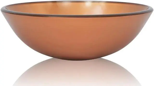 Alt view image 4 of 5 - vidaXL Basin Tempered Glass 16.5" Brown