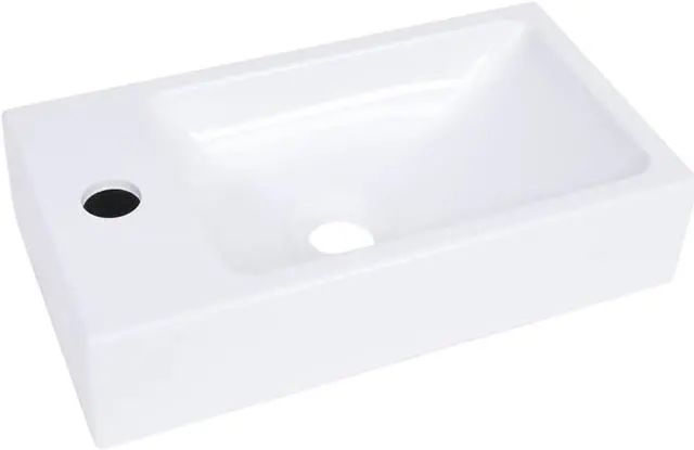 Alt view image 10 of 14 - vidaXL Wash Basin 15.7"x8.7"x3.5" SMC White