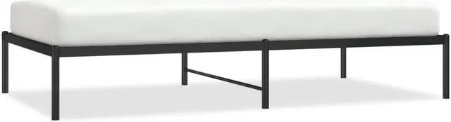 Alt view image 2 of 7 - vidaXL 12-Inch Black Metal Twin Bed Frame, Heavy-Duty Construction with Under-Bed Storage for Modern Bedroom, No Box Spring Needed & Easy Assembly, No Mattress