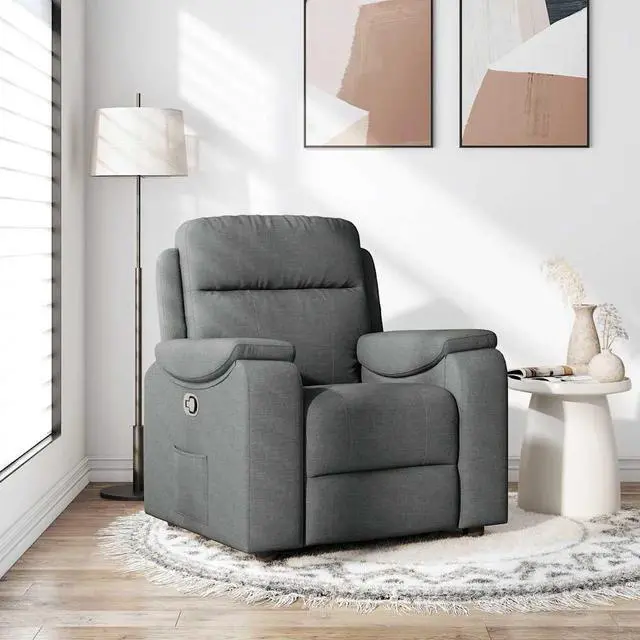 Main image of vidaXL Recliner Chair Dark Gray Fabric reclining chair reclining armchair