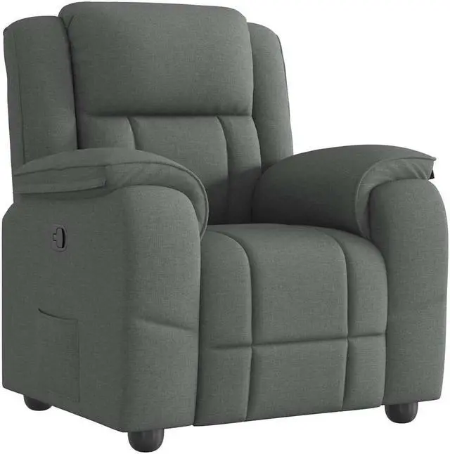 Alt view image 2 of 6 - vidaXL Recliner Chair Dark Gray Fabric reclining chair reclining armchair