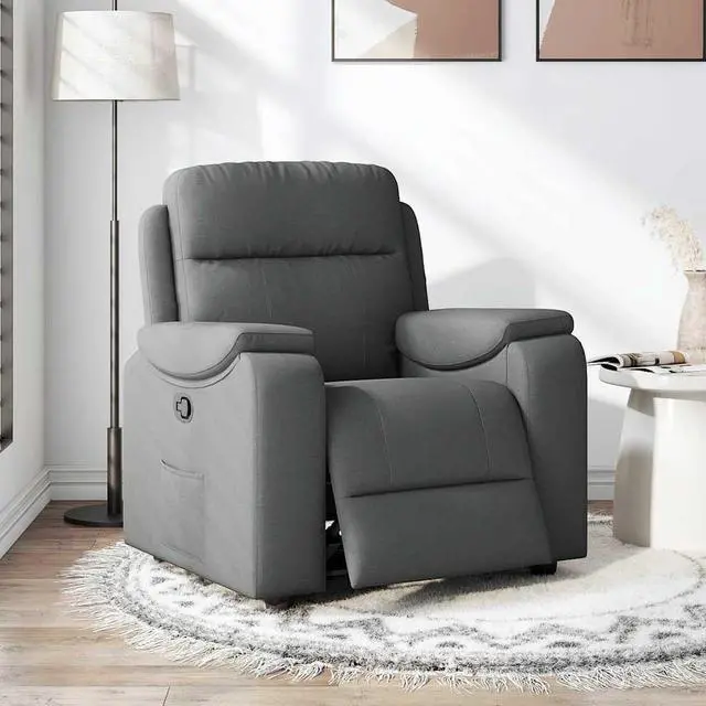 Main image of vidaXL Recliner Chair Dark Gray Fabric reclining chair reclining armchair