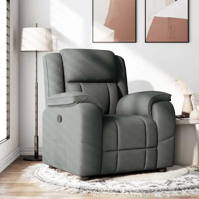 Main image of vidaXL Recliner Chair Dark Gray Fabric reclining chair reclining armchair