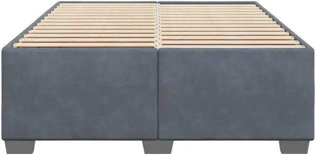 Alt view image 3 of 7 - vidaXL Bed Frame without Mattress Upholstered Bedstead Dark GrayÂ Full Velvet