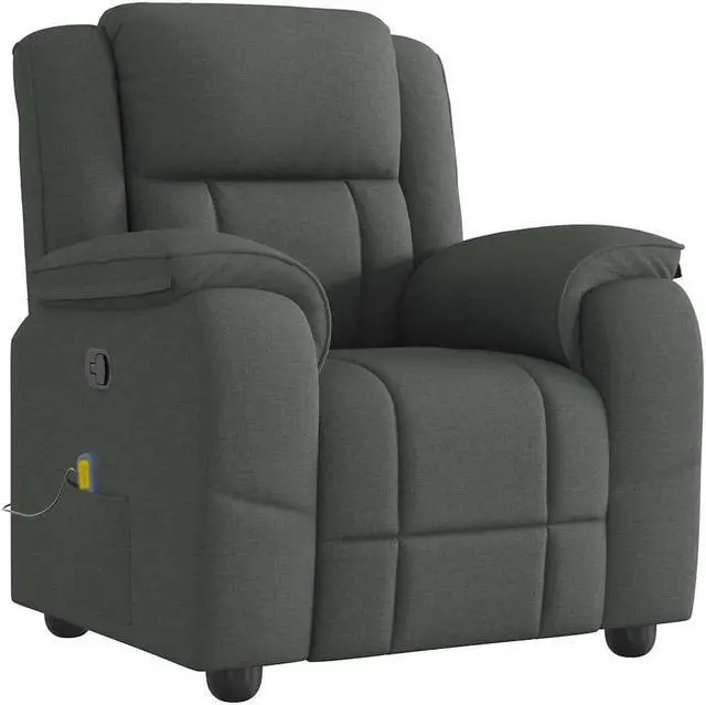 Alt view image 2 of 6 - vidaXL Massage Recliner Chair Dark Gray Fabric massage chair massage recliner