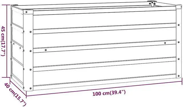 Alt view image 4 of 6 - vidaXL Garden Raised Bed Planter Flower Box Outdoor Patio Rusty Corten Steel