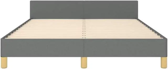 Alt view image 6 of 7 - vidaXL Fabric Bed Frame Platform Bed , Scandinavian Style/Slats Support/No Box Spring Needed/Without Mattress/Easy Assembly, Dark Gray Full Bed