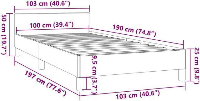 Alt view image 5 of 7 - vidaXL Faux Leather Bed Frame Platform Bed , Scandinavian Style/Slats Support/No Box Spring Needed/Without Mattress/Easy Assembly, White Twin Bed
