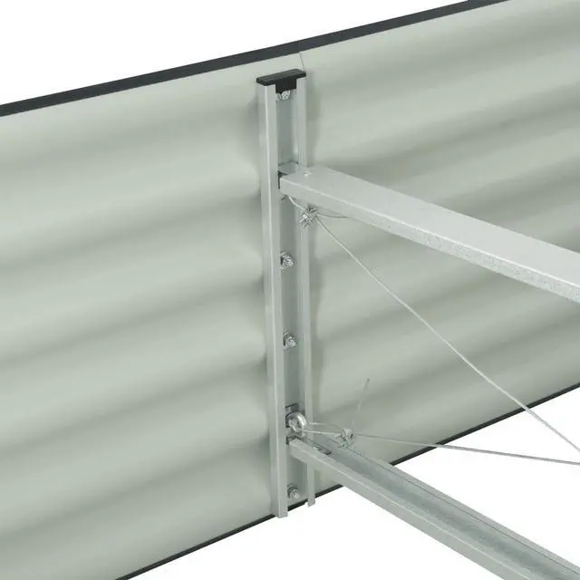 Alt view image 6 of 7 - vidaXL Garden Raised Bed Galvanized Steel, Oval Garden Planter for Flowers and Planters, Bottomless Raised Flower Bed, Weather-resistant, Gray, 94.5"x31.5"x17.3"