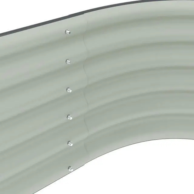 Alt view image 7 of 7 - vidaXL Garden Raised Bed Galvanized Steel, Oval Garden Planter for Flowers and Planters, Bottomless Raised Flower Bed, Weather-resistant, Gray, 94.5"x31.5"x17.3"