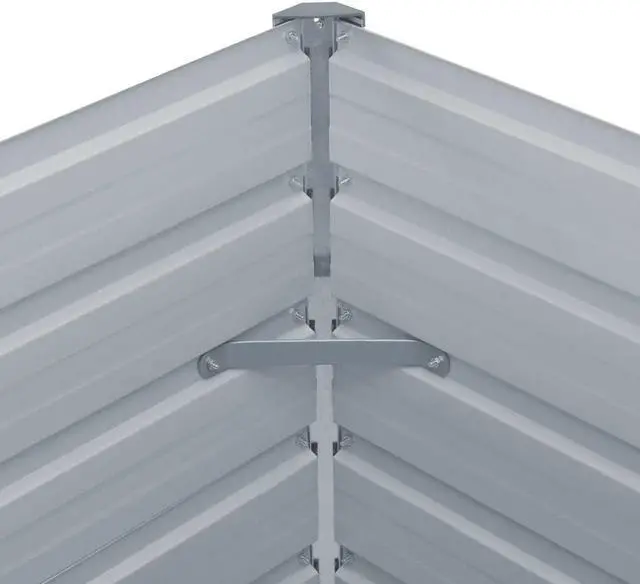 Alt view image 6 of 7 - vidaXL Garden Raised Bed Galvanized Steel, Rectangular Garden Planter for Flowers and Planters, Raised Bed, Weather-resistant, Brown, 63"x31.5"x17.7"