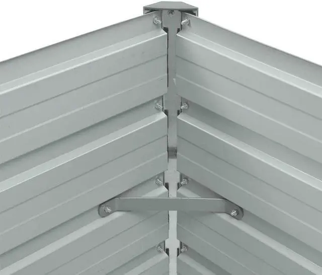 Alt view image 7 of 7 - vidaXL Garden Raised Bed Galvanized Steel, Rectangular Garden Planter for Flowers and Planters, Bottomless Raised Flower Bed, Weather-resistant, Green, 39.4"x15.7"x17.7"