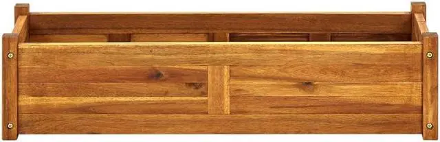 Alt view image 3 of 7 - vidaXL Garden Raised Bed, Wooden Raised Flower Bed for Flowers and Plants, Solid Acacia Wood Planter, Outdoor and Indoor Use, Brown