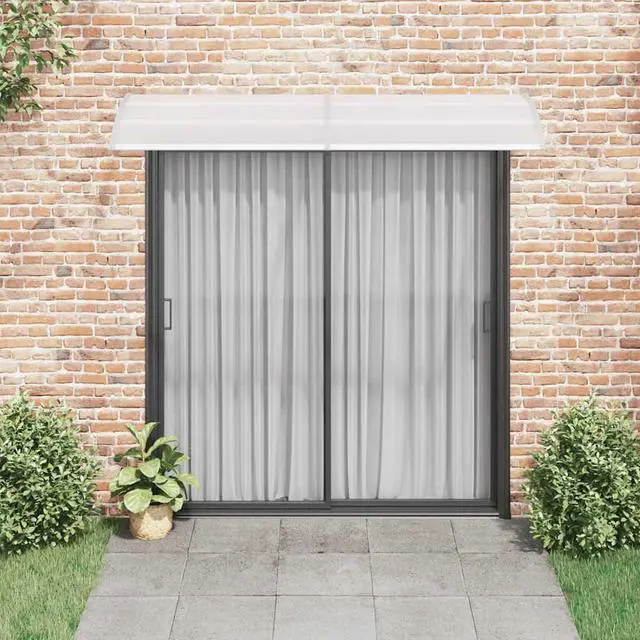 Alt view image 3 of 7 - vidaXL Door Canopy, Front Door Canopy for Protection, Porch Canopy for Outdoor, Weather-resistant Polycarbonate Cover, 94.5''x31.5'', Gray and Transparent