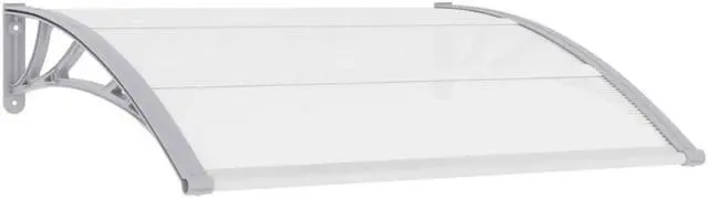 Alt view image 2 of 7 - vidaXL Door Canopy, Front Door Canopy for Protection, Porch Canopy for Outdoor, Weather-Resistant Polycarbonate Cover, 47,2''x39,4'', Gray