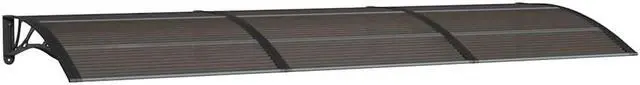 Alt view image 2 of 7 - vidaXL Door Canopy, Front Door Canopy for Protection, Porch Canopy for Outdoor, Weather-Resistant Polycarbonate Cover, 118,1''x39,4'', Black