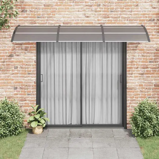Alt view image 3 of 7 - vidaXL Door Canopy, Front Door Canopy for Protection, Porch Canopy for Outdoor, Weather-Resistant Polycarbonate Cover, 118,1''x39,4'', Black