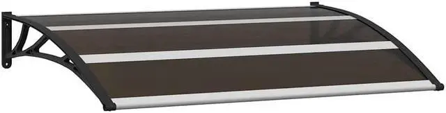 Alt view image 2 of 7 - vidaXL Door Canopy, Front Door Canopy for Protection, Porch Canopy for Outdoor, Weather-resistant Polycarbonate Cover, 47.2''x31.5'', Black