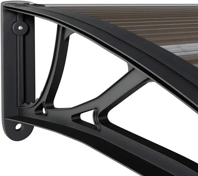 Alt view image 6 of 7 - vidaXL Door Canopy, Front Door Canopy for Protection, Porch Canopy for Outdoor, Weather-resistant Polycarbonate Cover, 47.2''x31.5'', Black