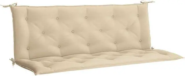 Alt view image 2 of 7 - vidaXL Indoor/Outdoor Bench Cushions 2 pcs, Patio Loveseat Cushions, Porch Swing Seat Cushions, Non-slip, Water-Repellent, Breathable, Resilient, Beige 59.1"x19.7"x2.8" Oxford Fabric