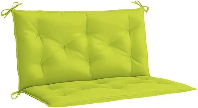 Alt view image 2 of 7 - vidaXL Indoor/Outdoor Bench Cushions 2 pcs, Patio Loveseat Cushions, Porch Swing Seat Cushions, Non-slip, Water-Repellent, Breathable, Resilient, Bright Green 39.4"x19.7"x2.8" Oxford Fabric