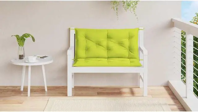 Alt view image 3 of 7 - vidaXL Indoor/Outdoor Bench Cushions 2 pcs, Patio Loveseat Cushions, Porch Swing Seat Cushions, Non-slip, Water-Repellent, Breathable, Resilient, Bright Green 39.4"x19.7"x2.8" Oxford Fabric