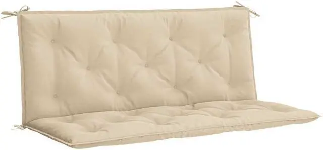 Alt view image 2 of 7 - vidaXL Indoor/Outdoor Bench Cushions 2 pcs, Patio Loveseat Cushions, Porch Swing Seat Cushions, Non-slip, Water-Repellent, Breathable, Resilient, Beige 47.2"x19.7"x2.8" Oxford Fabric