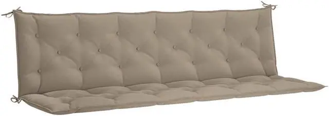 Alt view image 2 of 7 - vidaXL Indoor/Outdoor Bench Cushions 2 pcs, Patio Loveseat Cushions, Porch Swing Seat Cushions, Non-slip, Water-Repellent, Breathable, Resilient, Taupe 78.7"x19.7"x2.8" Oxford Fabric