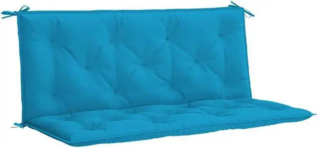 Alt view image 2 of 7 - vidaXL Indoor/Outdoor Bench Cushions 2 pcs, Patio Loveseat Cushions, Porch Swing Seat Cushions, Non-slip, Water-Repellent, Breathable, Resilient, Light Blue 47.2"x19.7"x2.8" Oxford Fabric