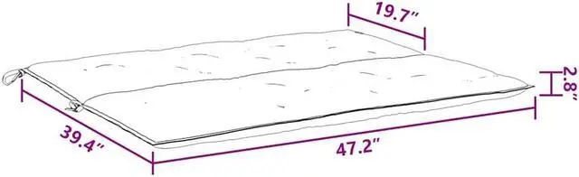 Alt view image 5 of 7 - vidaXL Indoor/Outdoor Bench Cushions 2 pcs, Patio Loveseat Cushions, Porch Swing Seat Cushions, Non-slip, Water-Repellent, Breathable, Resilient, Light Blue 47.2"x19.7"x2.8" Oxford Fabric