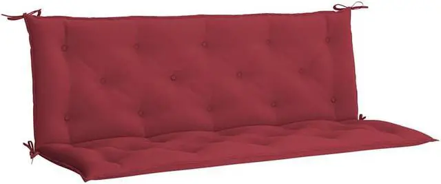 Alt view image 2 of 7 - vidaXL Indoor/Outdoor Bench Cushions 2 pcs, Patio Loveseat Cushions, Porch Swing Seat Cushions, Non-slip, Water-Repellent, Breathable, Resilient, Wine Red 59.1"x19.7"x2.8" Oxford Fabric
