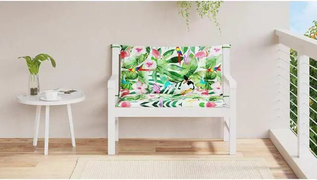 Alt view image 3 of 7 - vidaXL Indoor/Outdoor Bench Cushions 2 pcs, Patio Loveseat Cushions, Porch Swing Seat Cushions, Non-slip, Water-Repellent, Breathable, Resilient, Multicolour 39.4"x19.7"x2.8" Oxford Fabric