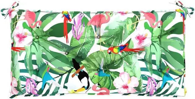 Alt view image 6 of 7 - vidaXL Indoor/Outdoor Bench Cushions 2 pcs, Patio Loveseat Cushions, Porch Swing Seat Cushions, Non-slip, Water-Repellent, Breathable, Resilient, Multicolour 39.4"x19.7"x2.8" Oxford Fabric