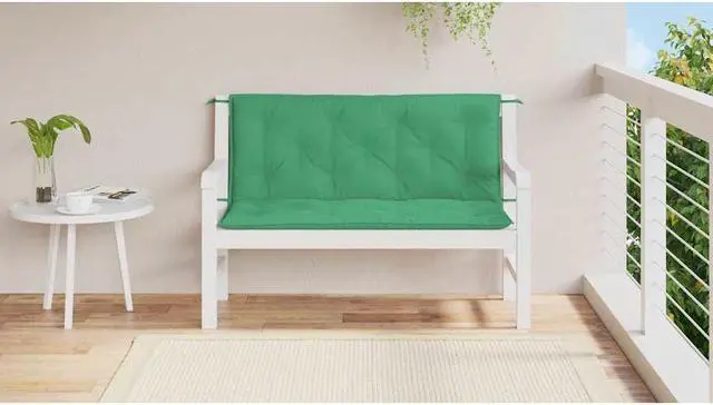 Alt view image 3 of 7 - vidaXL Indoor/Outdoor Bench Cushions 2 pcs, Patio Loveseat Cushions, Porch Swing Seat Cushions, Non-slip, Water-Repellent, Breathable, Resilient, Green 47.2"x19.7"x2.8" Oxford Fabric