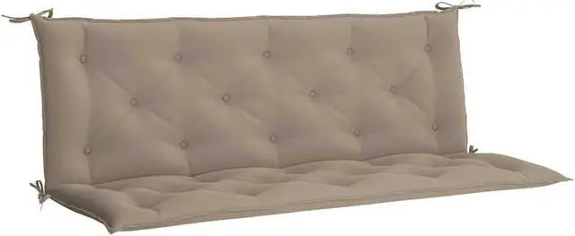 Alt view image 2 of 7 - vidaXL Indoor/Outdoor Bench Cushions 2 pcs, Patio Loveseat Cushions, Porch Swing Seat Cushions, Non-slip, Water-Repellent, Breathable, Resilient, Taupe 59.1"x19.7"x2.8" Oxford Fabric
