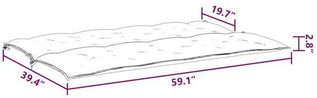 Alt view image 5 of 7 - vidaXL Indoor/Outdoor Bench Cushions 2 pcs, Patio Loveseat Cushions, Porch Swing Seat Cushions, Non-slip, Water-Repellent, Breathable, Resilient, Taupe 59.1"x19.7"x2.8" Oxford Fabric