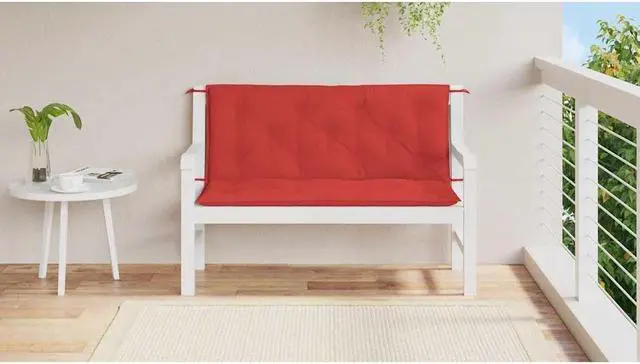 Alt view image 3 of 7 - vidaXL Indoor/Outdoor Bench Cushions 2 pcs, Patio Loveseat Cushions, Porch Swing Seat Cushions, Non-slip, Water-Repellent, Breathable, Resilient, Red 47.2"x19.7"x2.8" Oxford Fabric