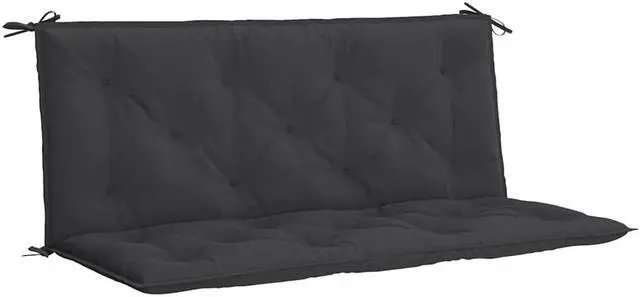 Alt view image 2 of 7 - vidaXL Indoor/Outdoor Bench Cushions 2 pcs, Patio Loveseat Cushions, Porch Swing Seat Cushions, Non-slip, Water-Repellent, Breathable, Resilient, Black 47.2"x19.7"x2.8" Oxford Fabric